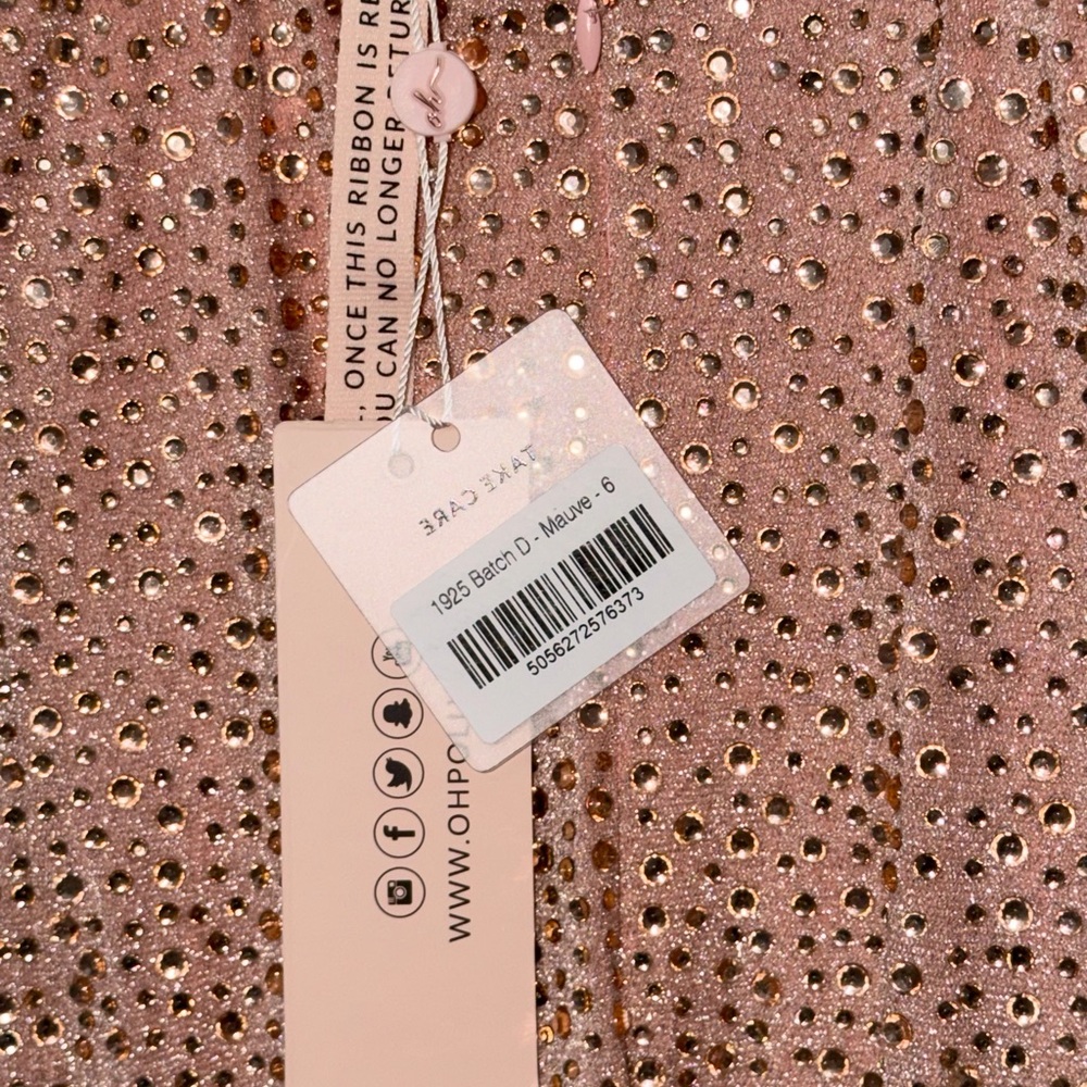Oh Polly NWT Rose Gold Rhinestones Mini Dress - Picture 5 of 6